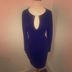Long Sleeve Mini Black Dress